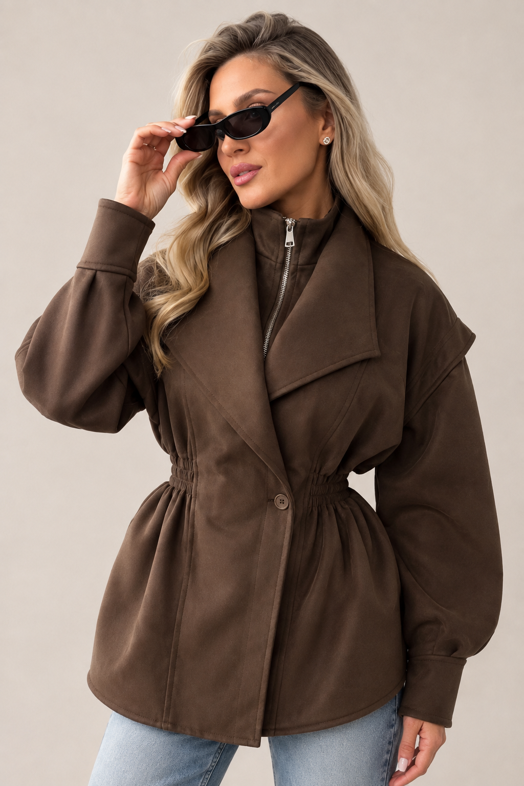 Veste courte en daim Cami