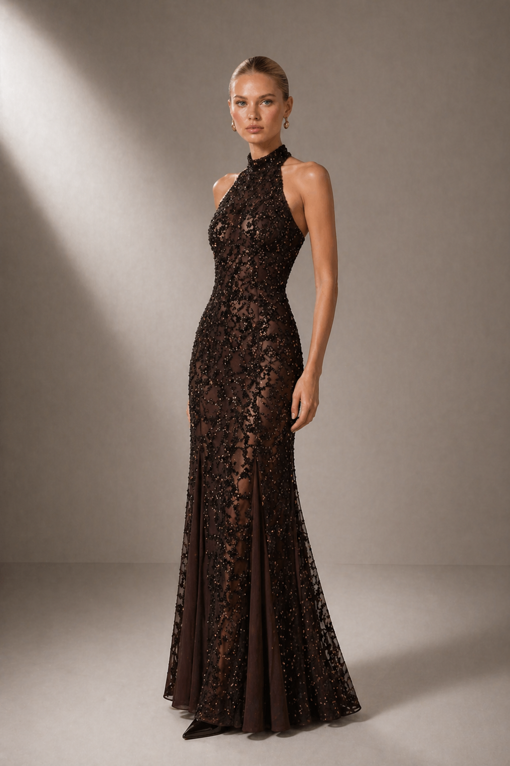 Robe licou à paillettes Calista