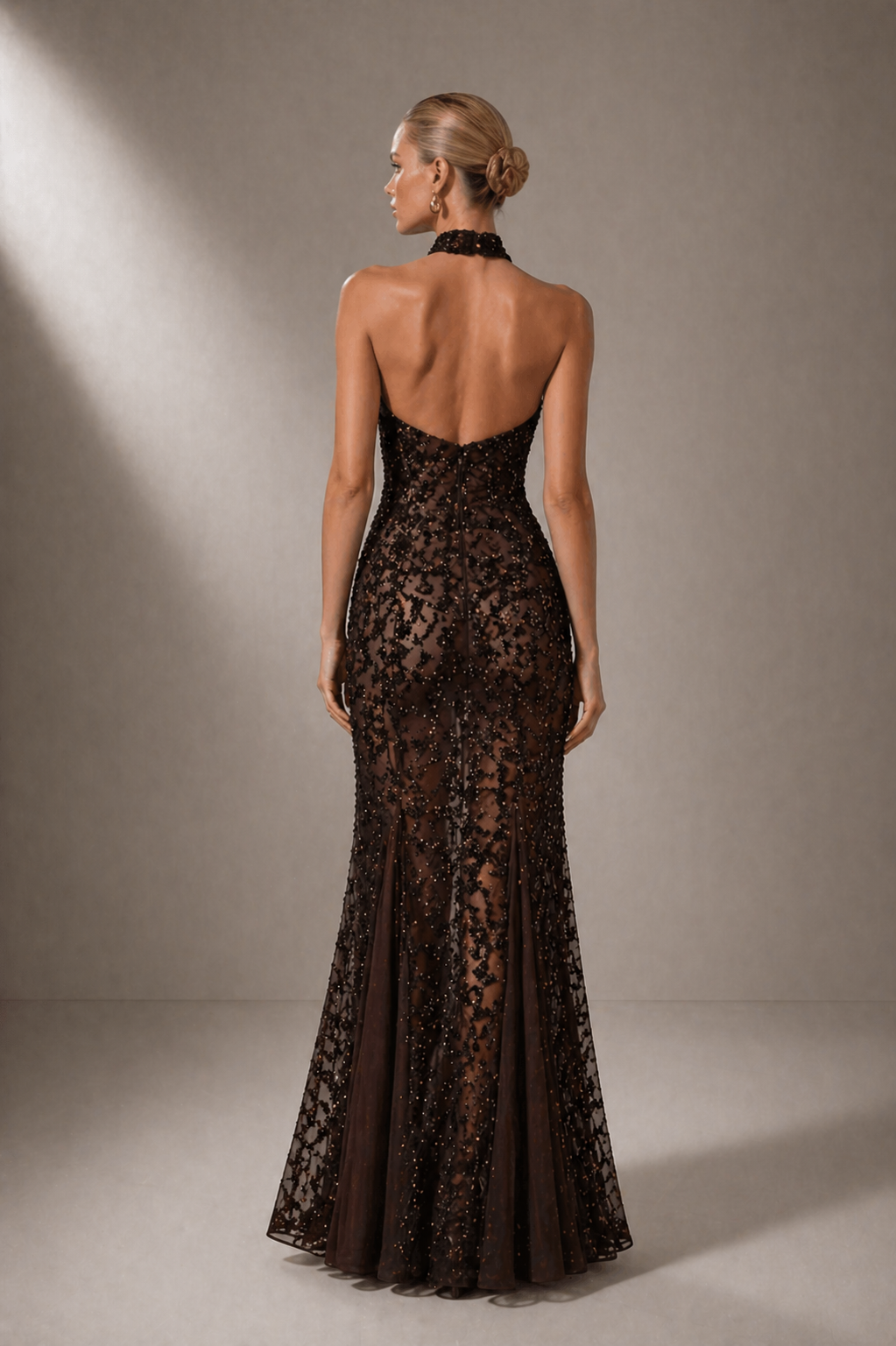 Robe licou à paillettes Calista