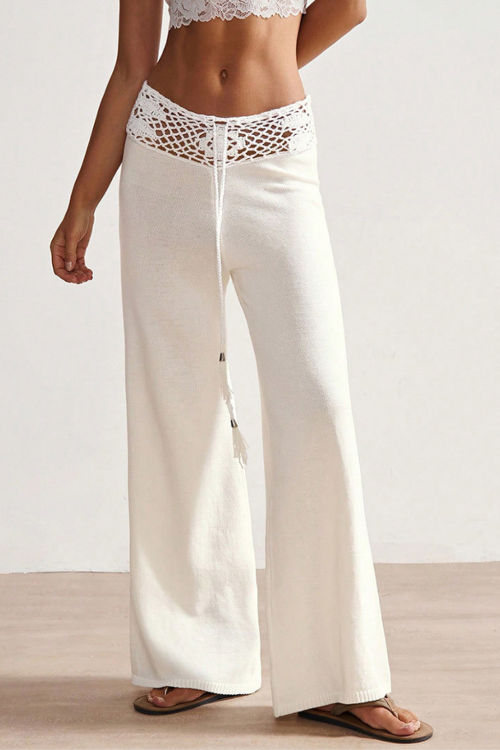 Pantalon en maille crochet Playa Kirsty