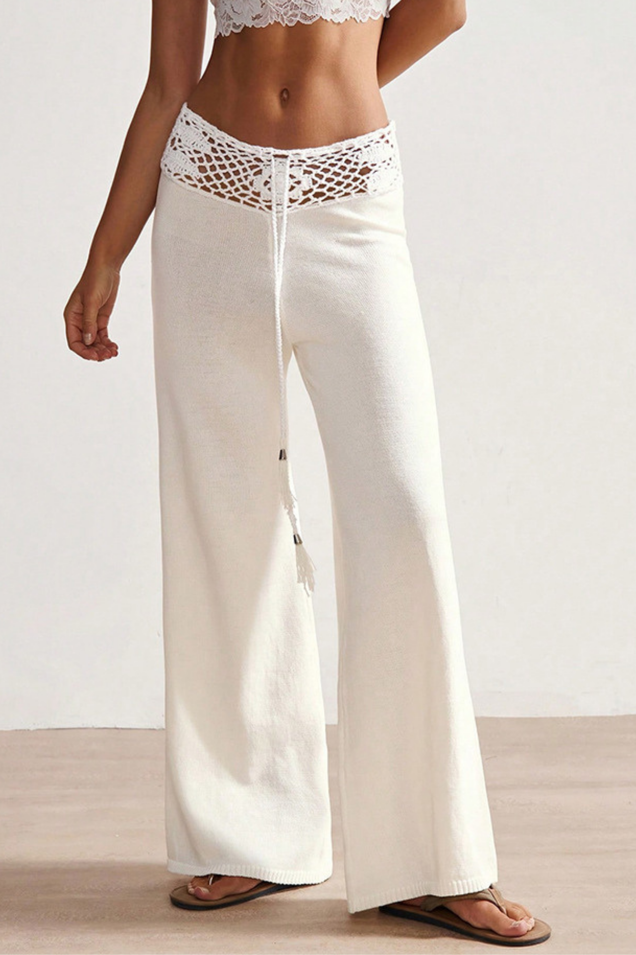 Pantalon en maille crochet Playa Kirsty
